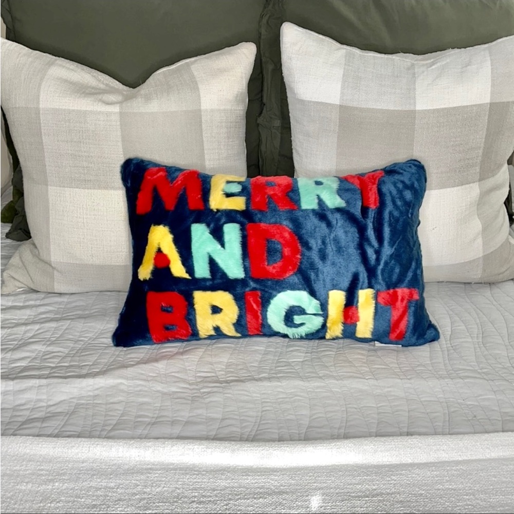 Merry and Bright Colorful Pillow